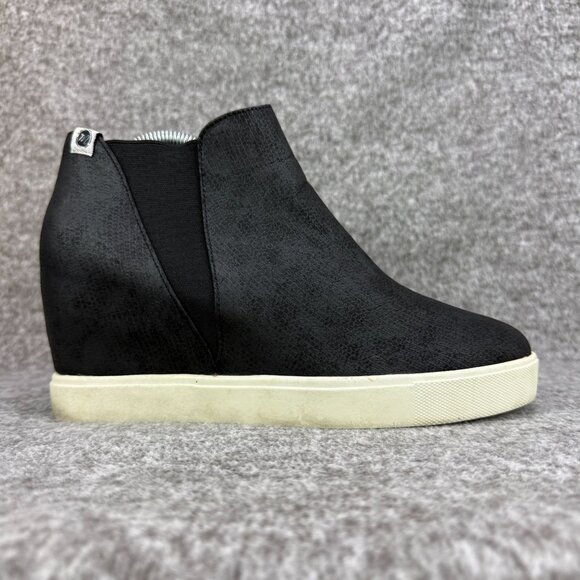 ✅Coconuts By Matisse Womens 8.5 Black Lure Sneakers Hidden Wedge Ankle Booties - Picture 1 of 12